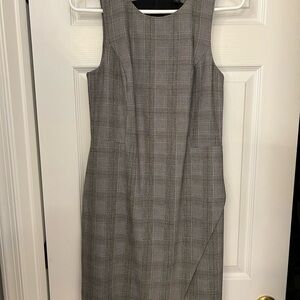 Banana Republic Elegant Gray Plaid Dress